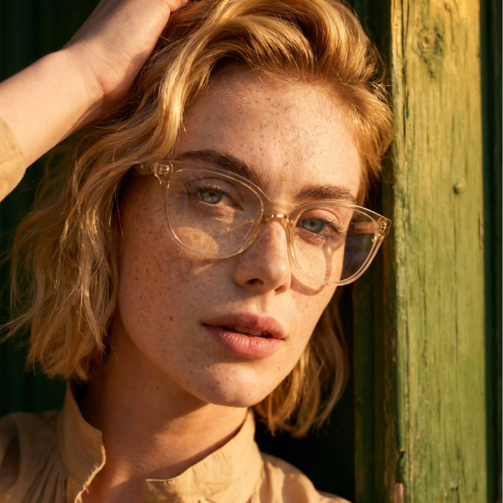 weibliches Model trägt eine FRAIMS Brille